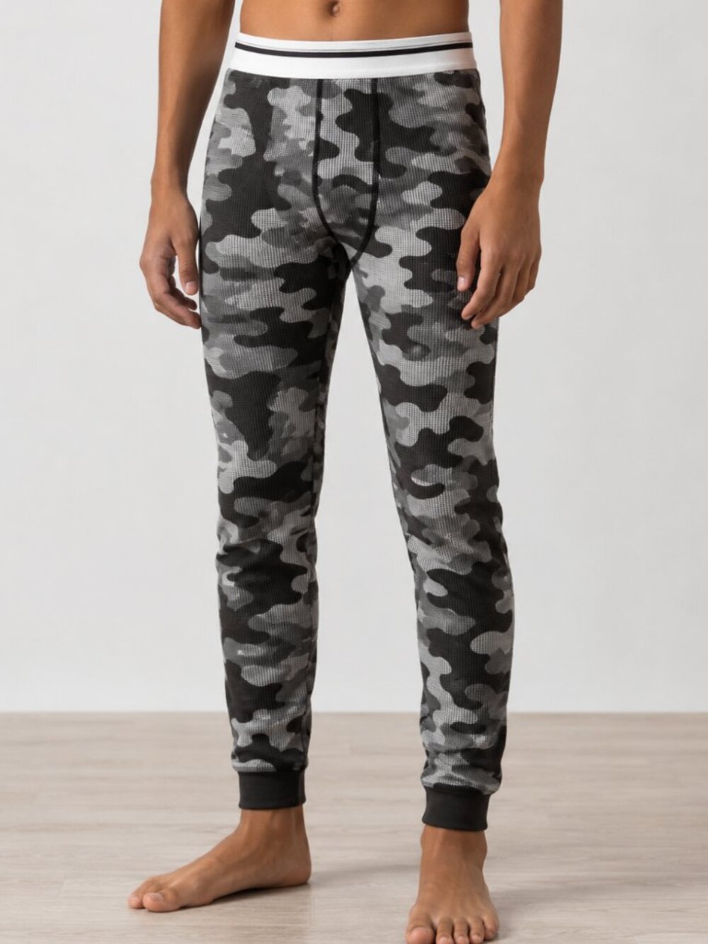 Athletic Works Boys Thermal Pants | XS (4–5) | NWT | Grey & Black Camo